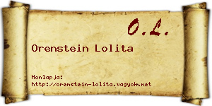 Orenstein Lolita névjegykártya
